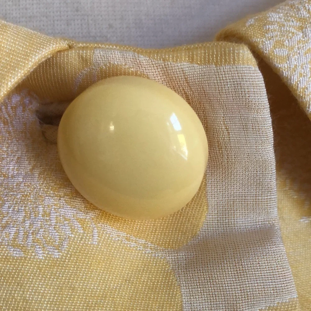 Vintage Cynthia Steffe Yellow & ivory short sleeve Dress/Coat Size 8
